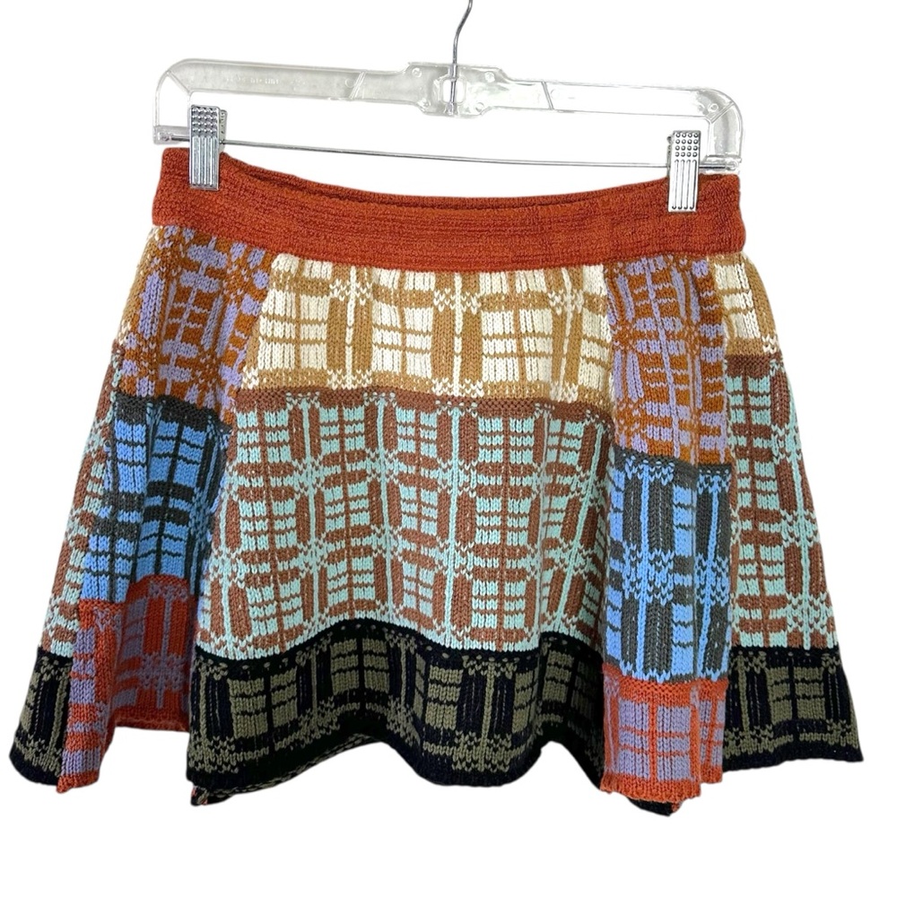 Free People Bohemian Grunge After School Retro Sweater Circle Mini Skirt Medium - Picture 5 of 10